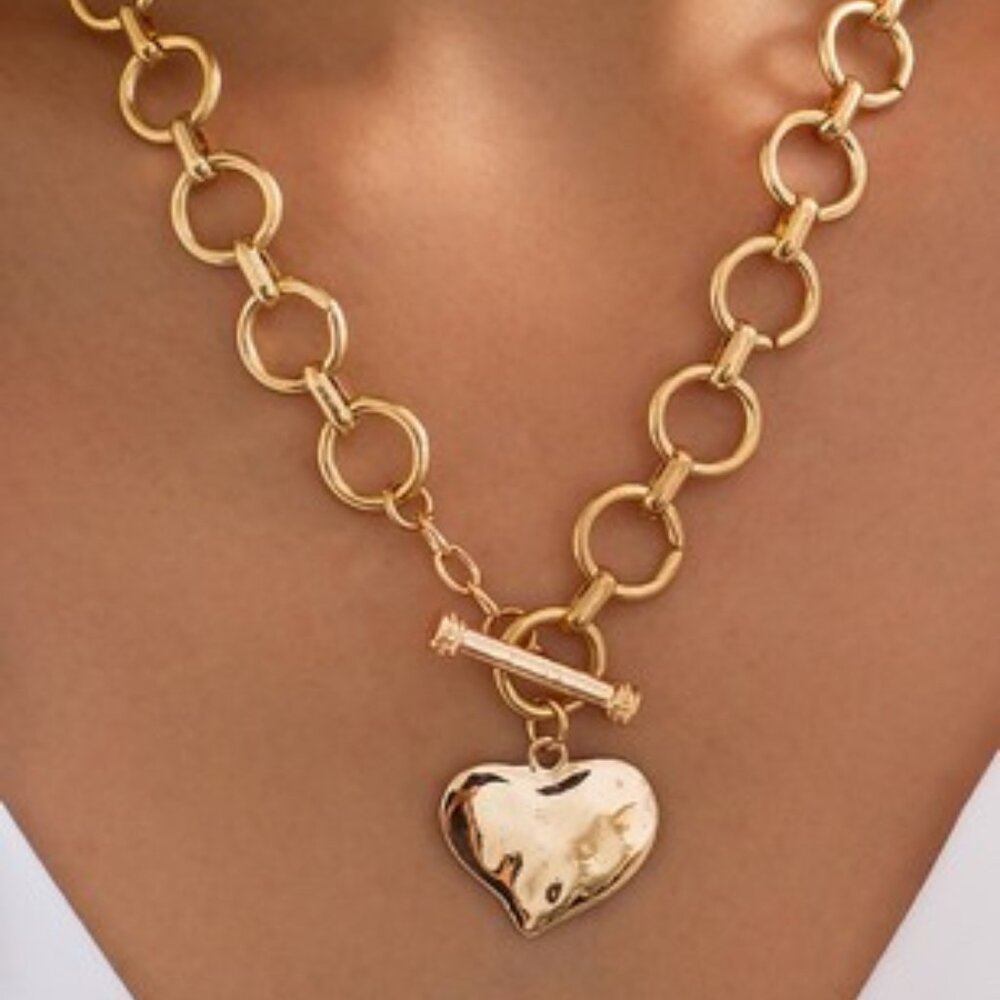 Heart Chain Linked Necklace